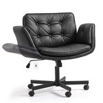 Topika Lounge Pro - Criss Cross Office Chair With Foldable Arms, Leather