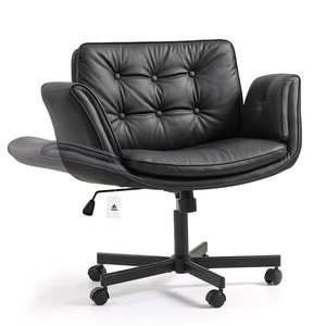 Topika Lounge Pro - Criss Cross Office Chair With Foldable Arms, Leather
