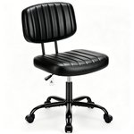 Topika Low back Office Chair, Height Adjustable, Armless Swivel Chair