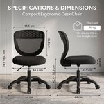 Topika Lite 100 -Low-Back Office Chair With Wheels & Height Adjustable - image 3