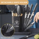 Topika Kitchen Utensil Set with Wooden Handles,19 Piece Cooking & Knife Set - image 2