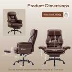 Topika Elite Max -Leather Office Chair With Foot Rest & Adjustable Arm Rest - image 3