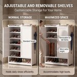 Topika - Shoe Rack Cabinet With Doors, Shoe Cabinet With Adjustable Shelves - image 5