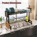 Topika Adjustable Dish Rack Over Sink Snap-On Design Large Dish Rack 1layer - image 3