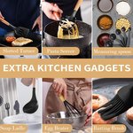 Topika Kitchen Utensil Set with Wooden Handles,19 Piece Cooking & Knife Set - image 3