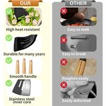 Topika Kitchen Utensil Set with Wooden Handles,19 Piece Cooking & Knife Set - image 6