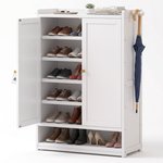 Topika - Shoe Rack Cabinet With Doors, Shoe Cabinet With Adjustable Shelves
