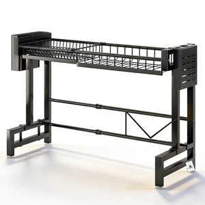 Topika Adjustable Dish Rack Over Sink Snap-On Design Large Dish Rack 1layer