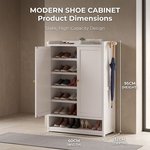 Topika - Shoe Rack Cabinet With Doors, Shoe Cabinet With Adjustable Shelves - image 3