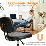 Topika Low back Office Chair, Height Adjustable, Armless Swivel Chair - image 4