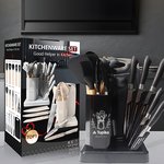 Topika Kitchen Utensil Set with Wooden Handles,19 Piece Cooking & Knife Set - image 9