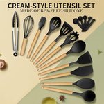 Topika Kitchen Utensil Set with Wooden Handles,19 Piece Cooking & Knife Set - image 5