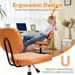 Topika Low back Office Chair, Height Adjustable, Armless Swivel Chair - image 13