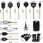 Topika Kitchen Utensil Set with Wooden Handles,19 Piece Cooking & Knife Set - image 10
